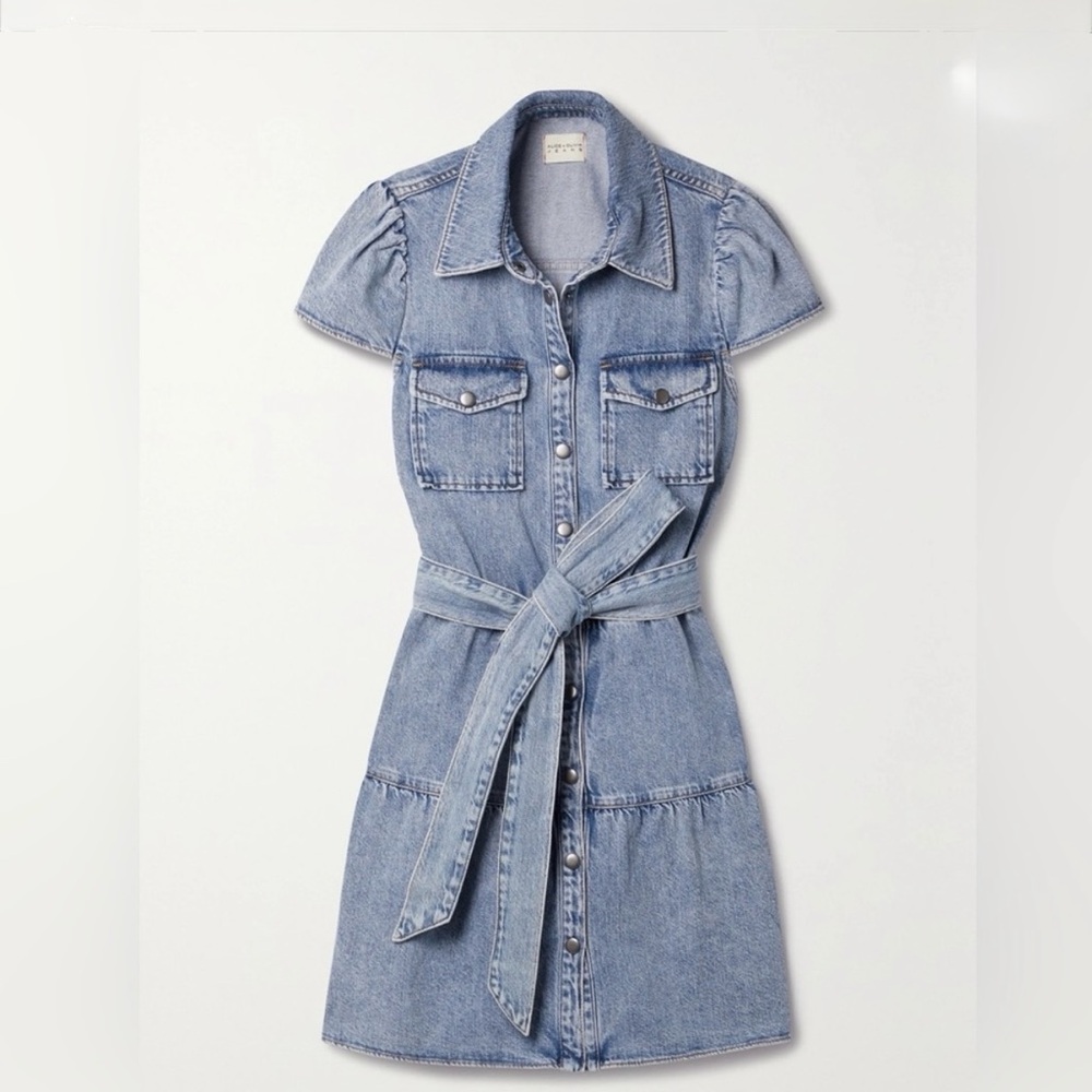 Alice + Olivia Blue Denim Mini Dress